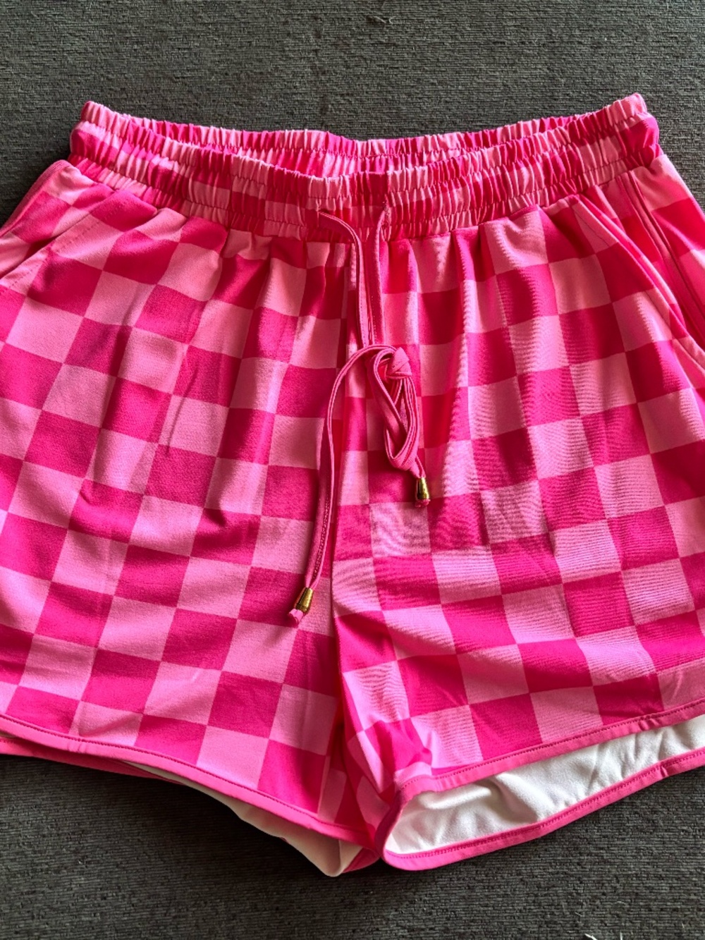 Pink Checkered Lounge Shorts NWT Soft Comfy
